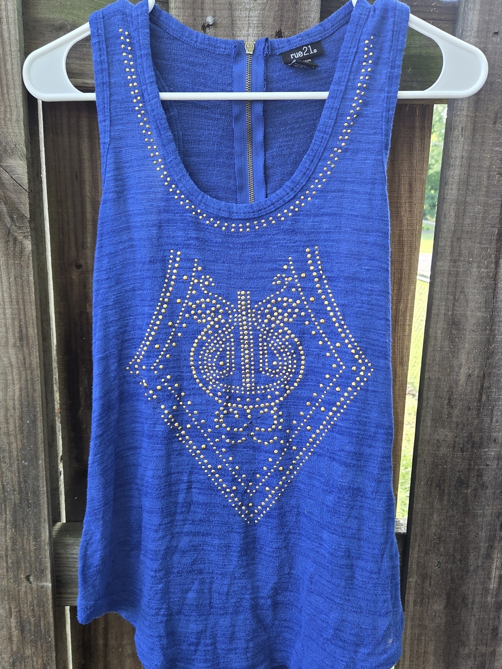rue21 Blue Studded Sleeveless Top – Size Medium – Y2K Vibes